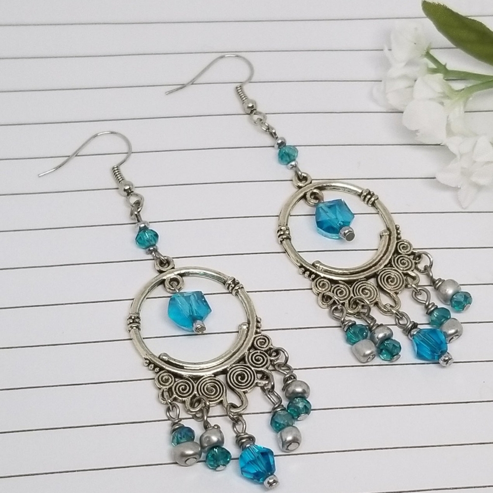 TURQUOISE BEAUTY CHANDELIER EARRINGS